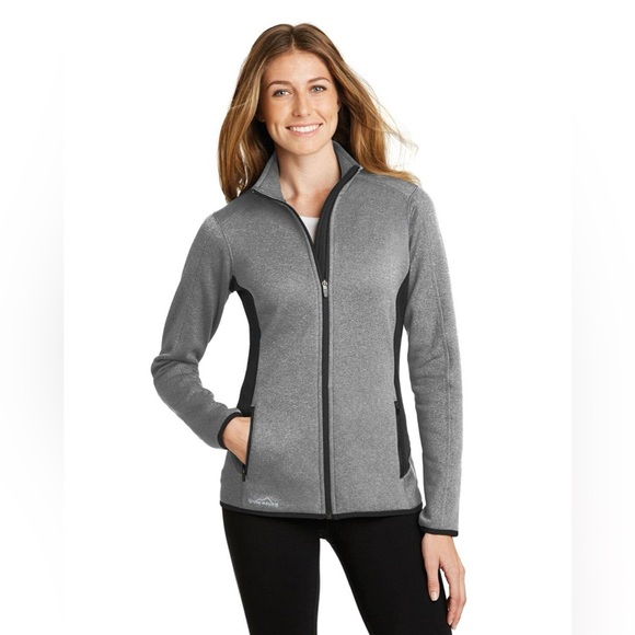 Eddie Bauer Women’s Heathered Stretch Fleece Full-Zip Jacket Sz Small - Picture 1 of 17